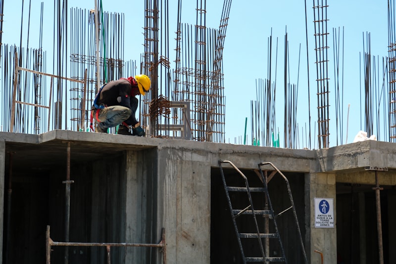Building refurbishment with scaffolding